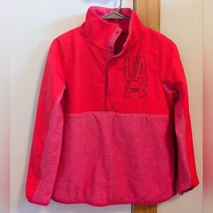 Under Armour Hot Pink 1/4 Snap Fleece Pullover YXL/XS Women's
